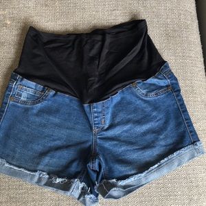 Maternity jean shorts